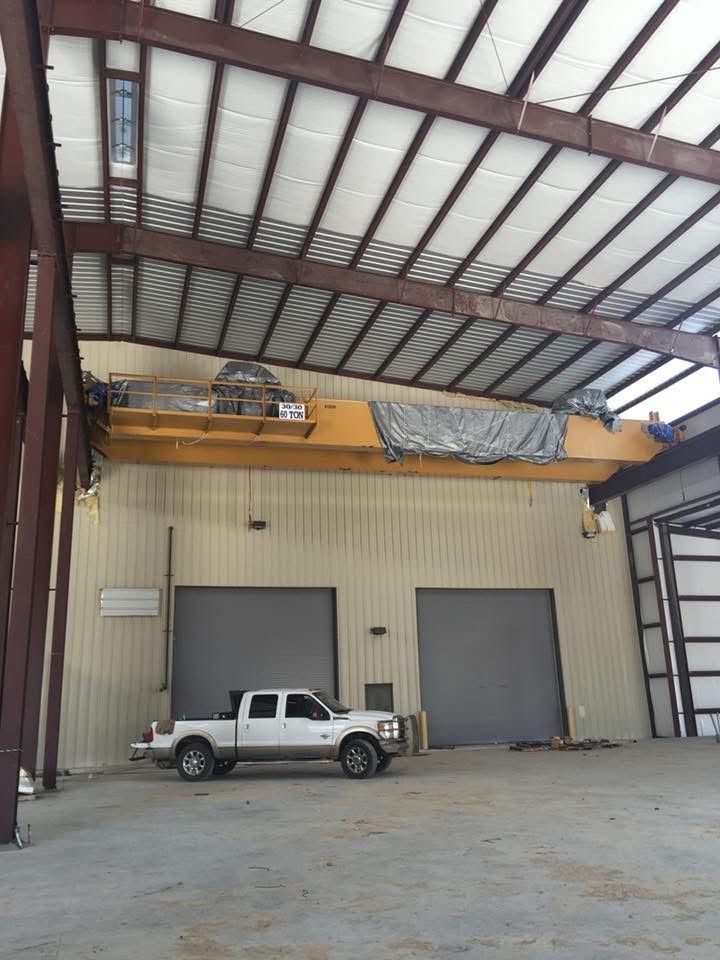 Industrial metal-building interior with an overhead crane, from the approved TriTex project archive